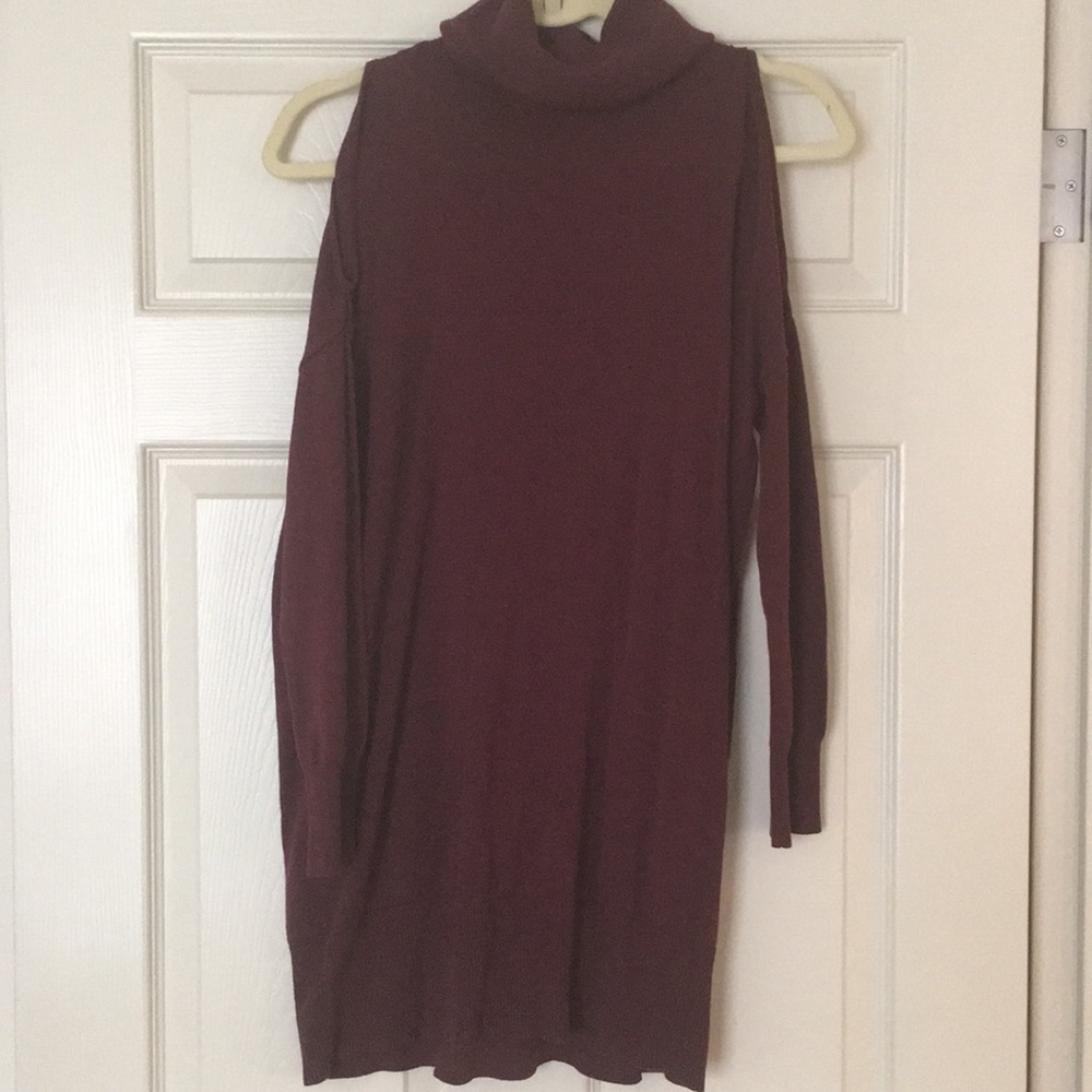 Cold Shoulder Turtleneck Dress